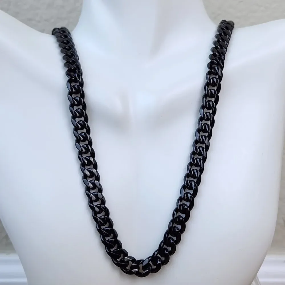 🩵⏭️NIB Black Classic Cuban Chain Link 20